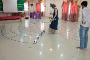 Temporary labyrinth, Kampot, Cambodia by Jill K H Geoffrion