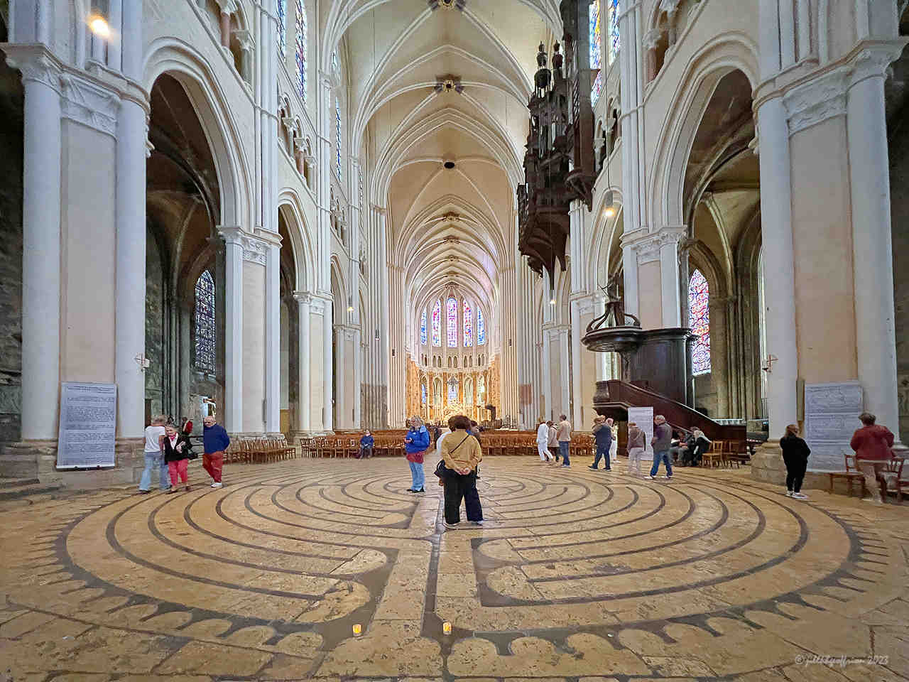 Labyrinth Prayer in the Chartres Cathedral (France)