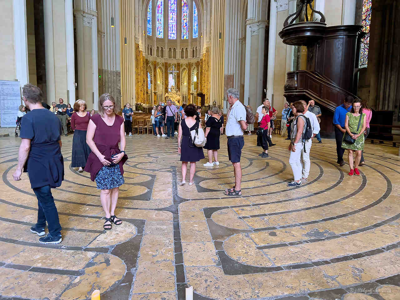 An open walk on the labyrinth in the Chartres Cathedral