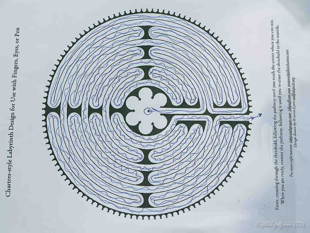 Praying with a finger labyrinth