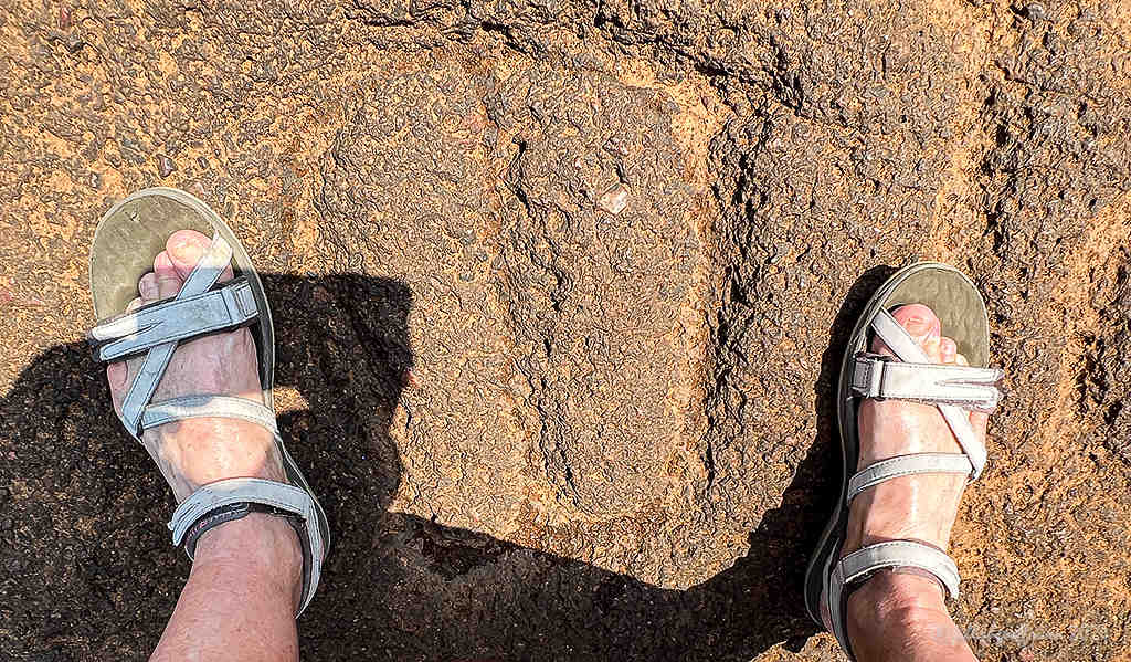 Feet by feet petroglyphs Goa